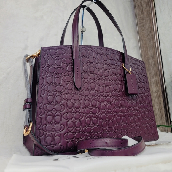 Coach Signature Leather Embossed Purse Bag Rare super Hard to Find Designer NWT - Picture 3 of 7